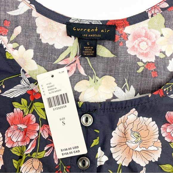 Anthropologie X Current Air Clea Wide Leg Belted Button Front Jumpsuit Floral - Picture 10 of 11